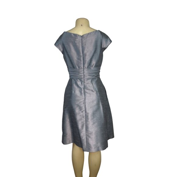 Alfred Sung Gray  Dress  Pleated Waist Design Size 12 - Picture 3 of 6